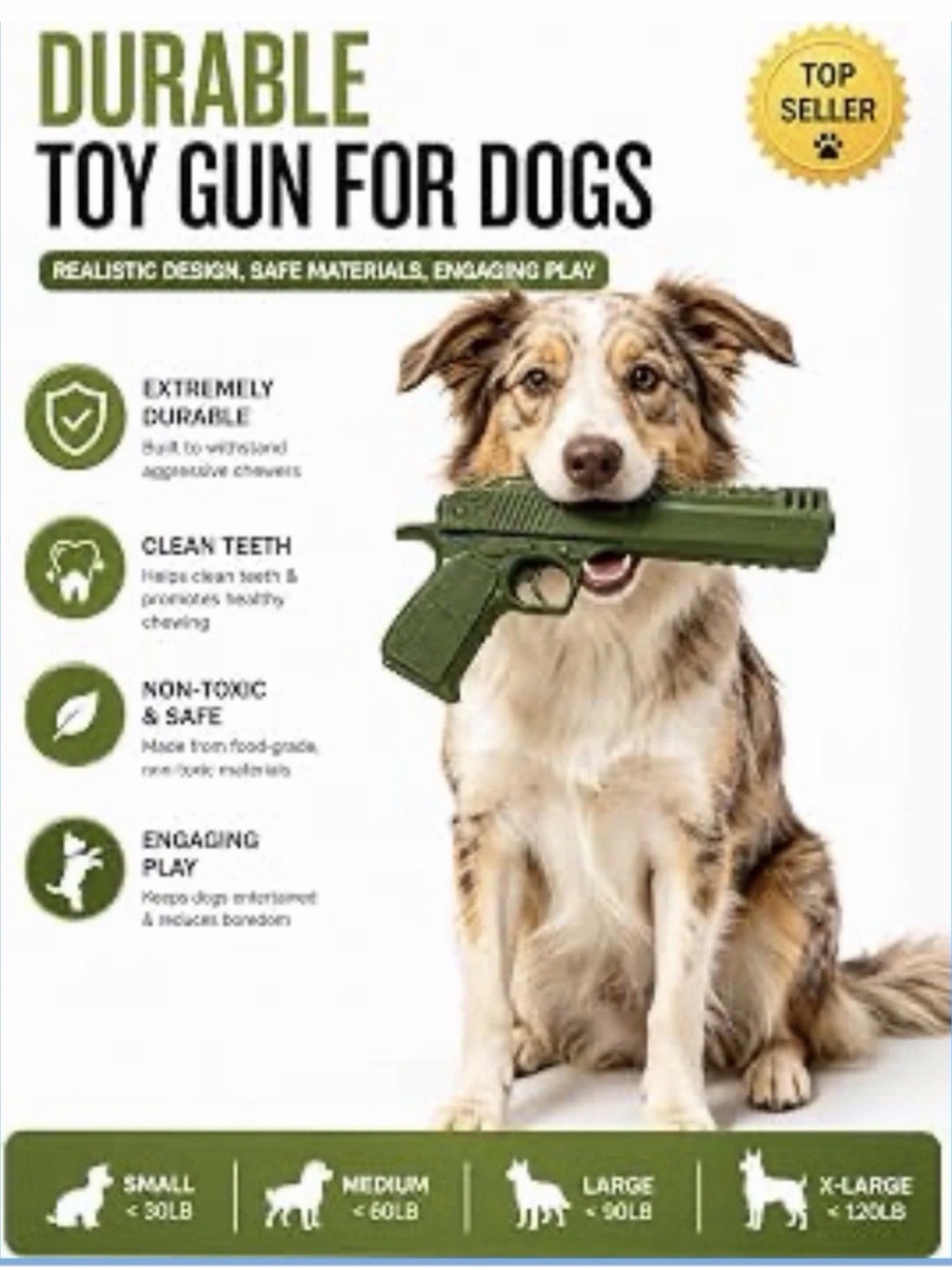 Dog Chew Toy for Aggressive Chewers, Tough Nylon Dog Toy for Medium & Large Dogs